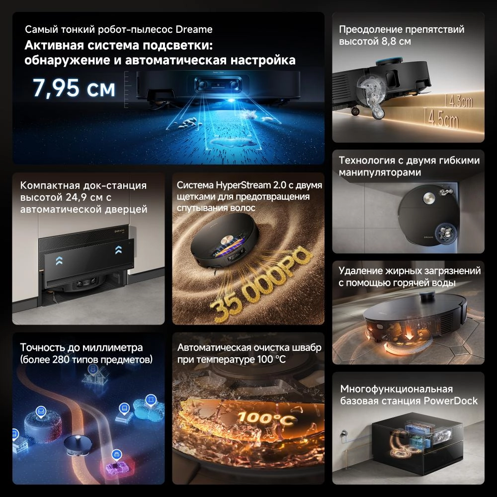 Робот-пылесос Dreame X60 Master Black