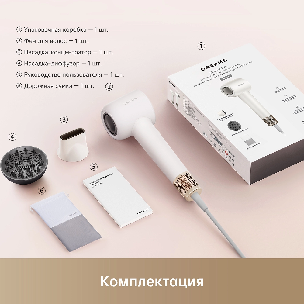 Фен Dreame Gleam Pro White