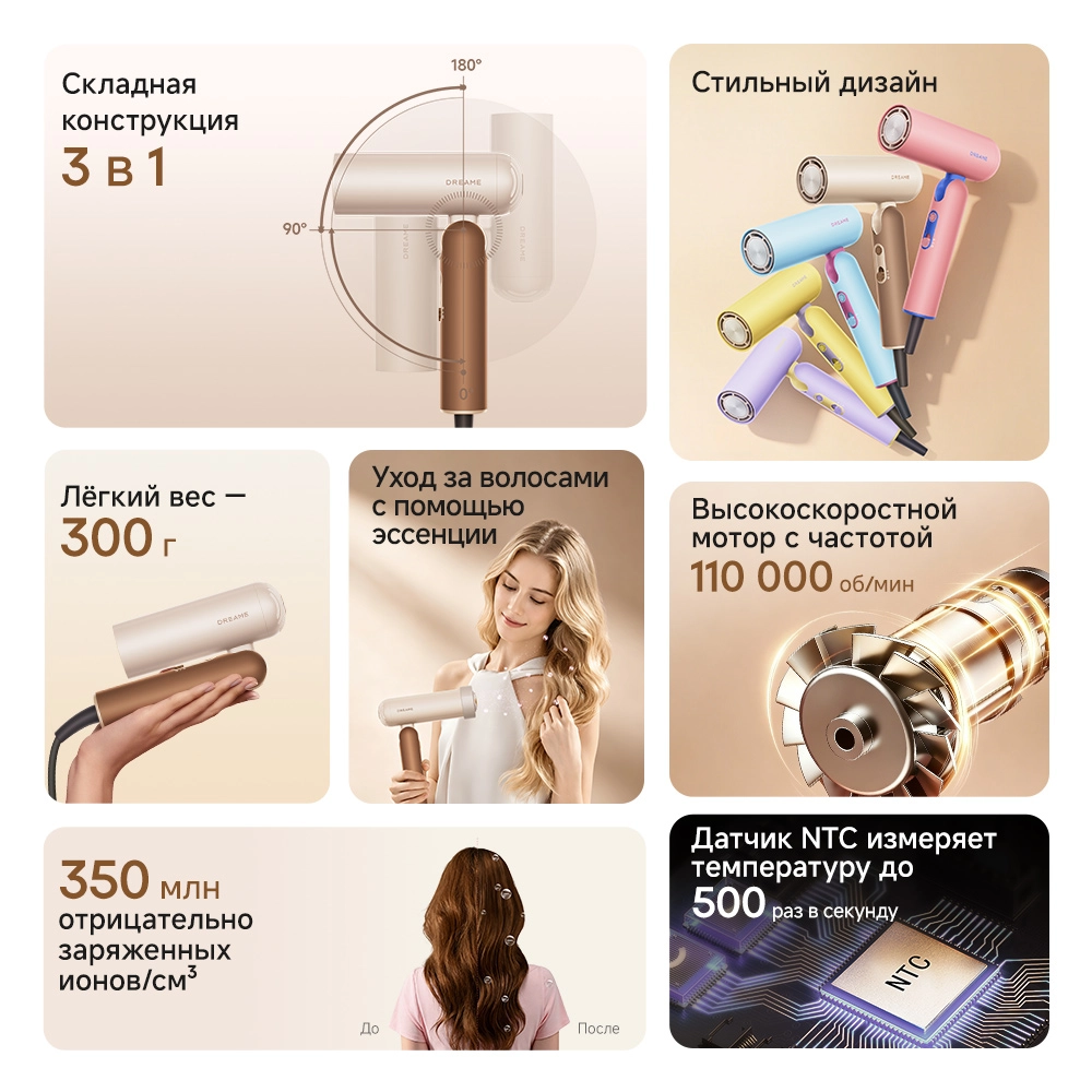 Фен Dreame Hairdryer Pocket Cake Tiramisu